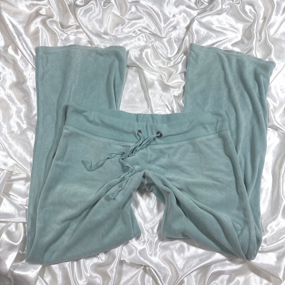 y2k Velour Lounge Pants Sage Green Good Old Navy Intimates Wide Leg Flare M